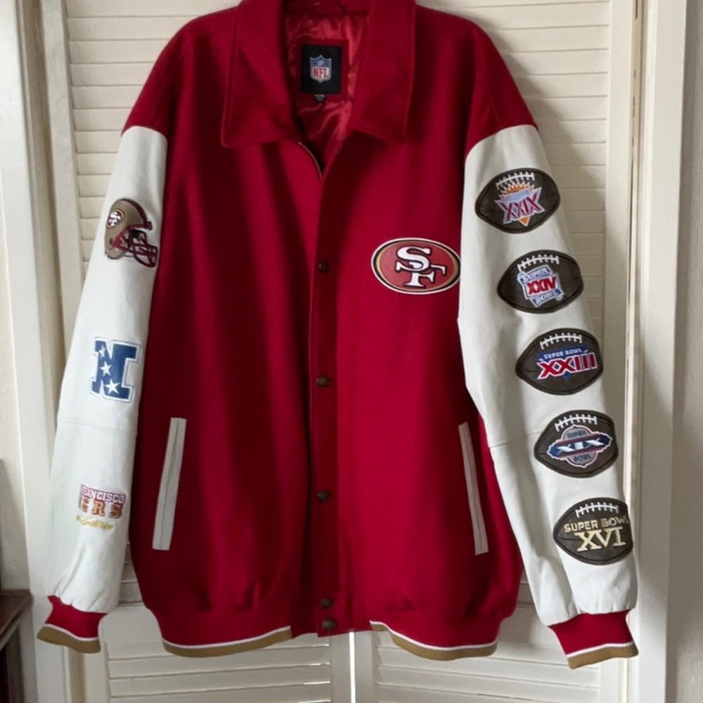 NFL  49rs Team Red and White Jacket Vintage